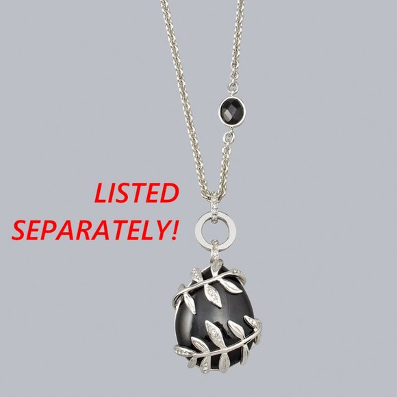 WHBM SILVERTONE LEAF GENUINE STONE CRYSTAL DROP EARRINGS - Picture 2 of 5